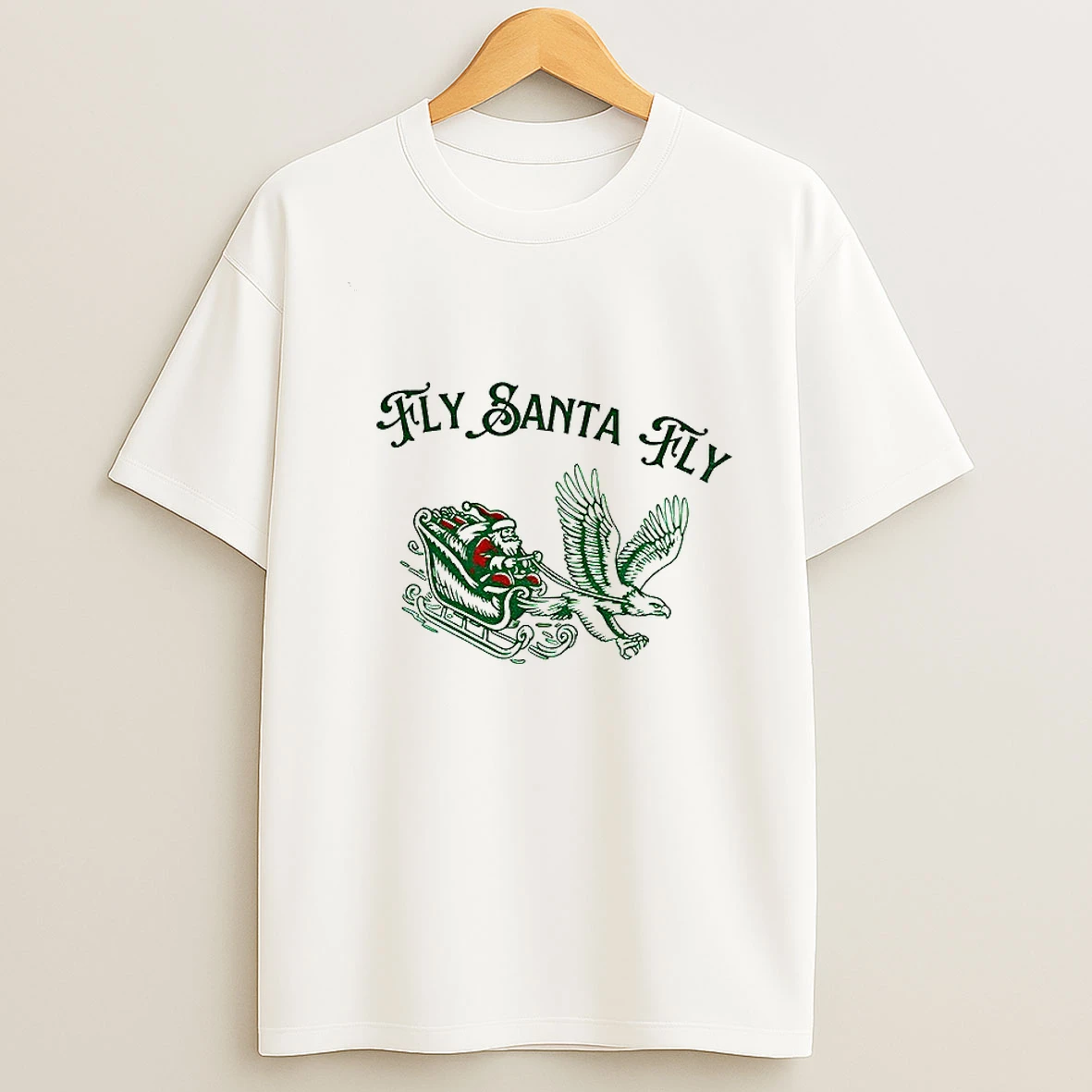 Philadelphia Vintage Fly Santa Fly Christmas Football T Shirt