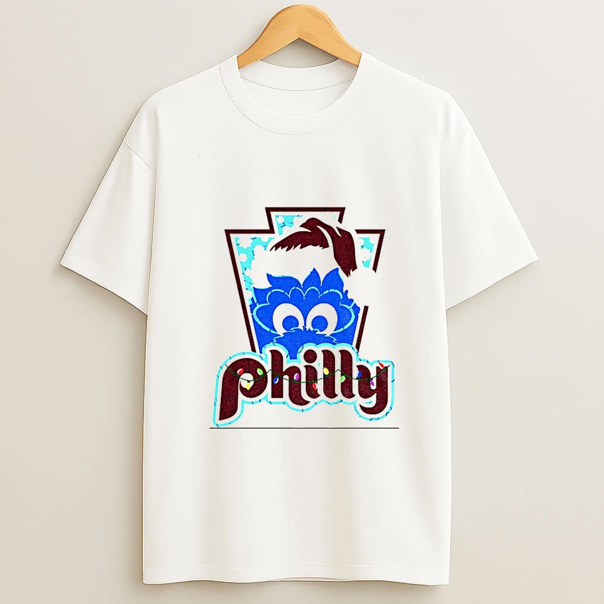 Philly Phanatic Santa Hat Philadelphia Phillies Merry Christmas T Shirt