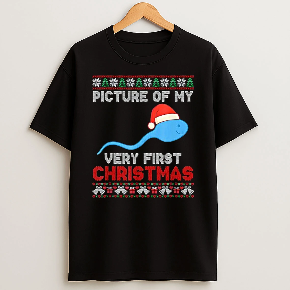 Picture Of My Very First Christmas Joke Funny Xmas T Shirt