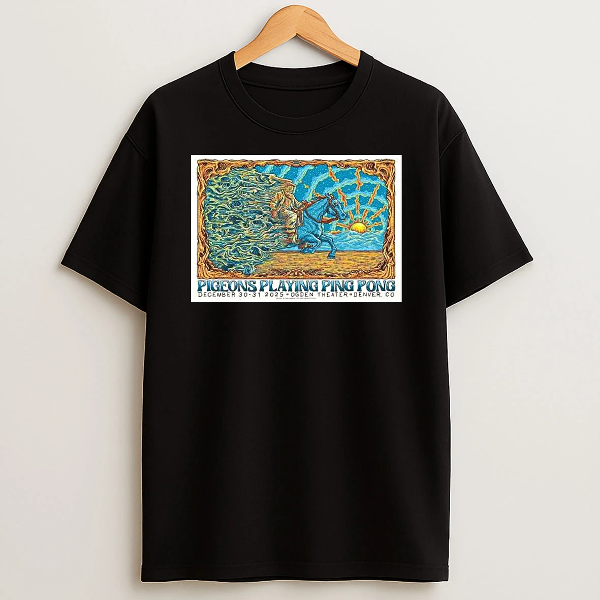 Pigeons Playing Ping Pong Denver Colorado 2025 Event At Ogden Theater On December 30 31 2025 T Shirt