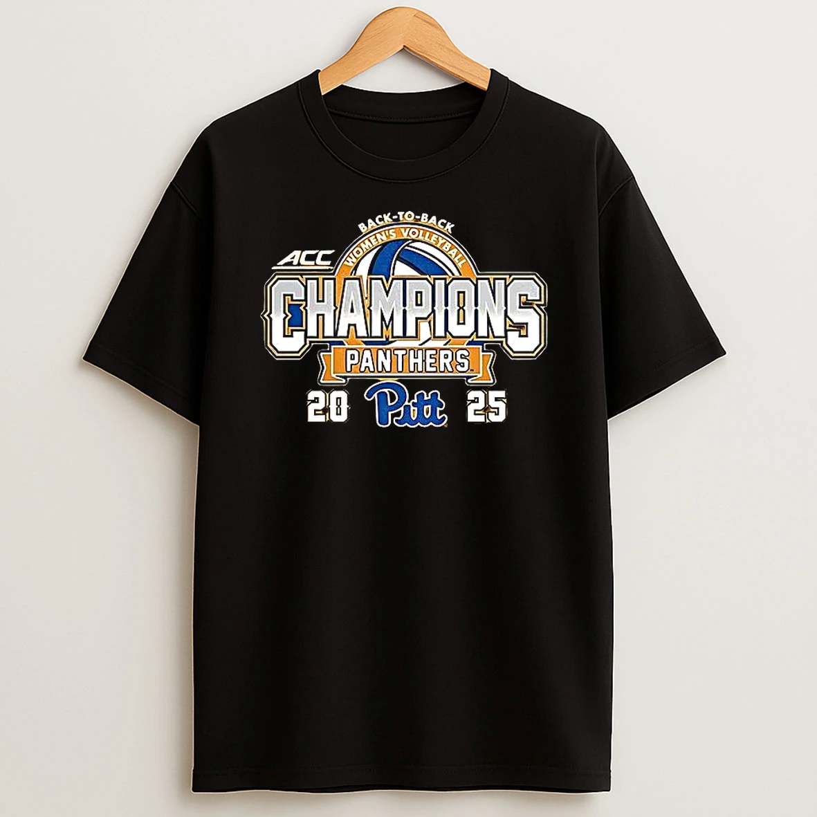 Pitt Panthers 2025 Acc Volleyball Champions Back To Back T Shirt