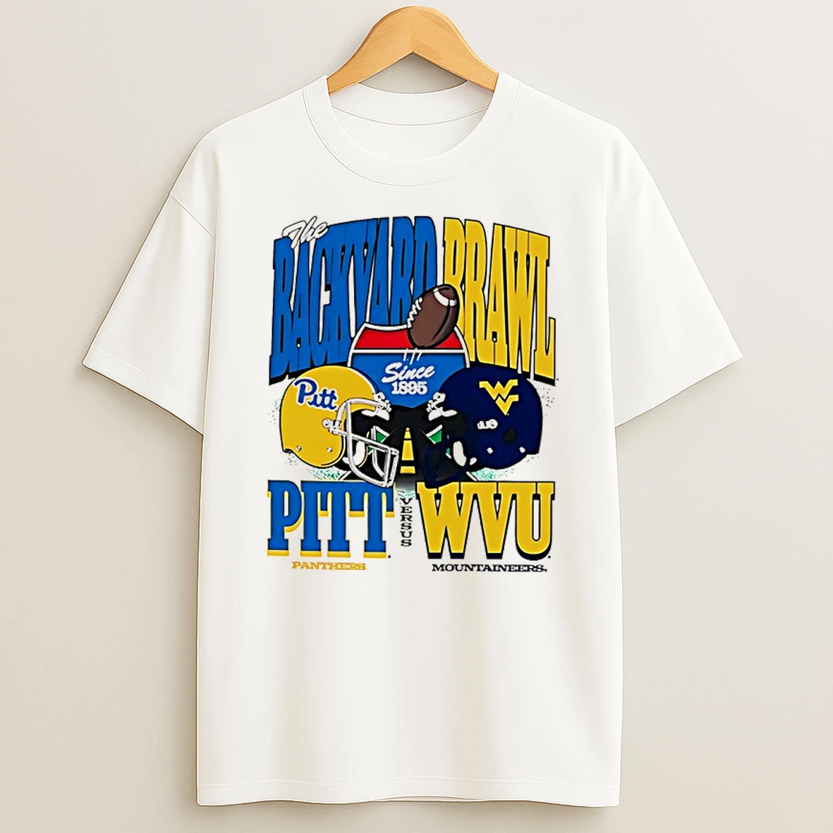 Pitt Panthers Vs Wvu The Backyard Brawl 2025 Helmets T Shirt