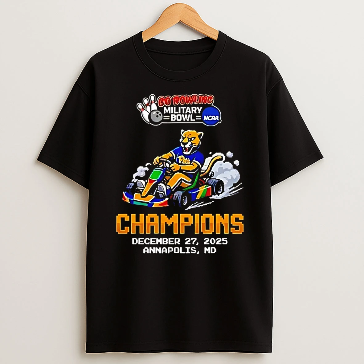 Pittsburgh Panthers Go Bowling Military Bowl Champions 2025 Bit Game T Shirt