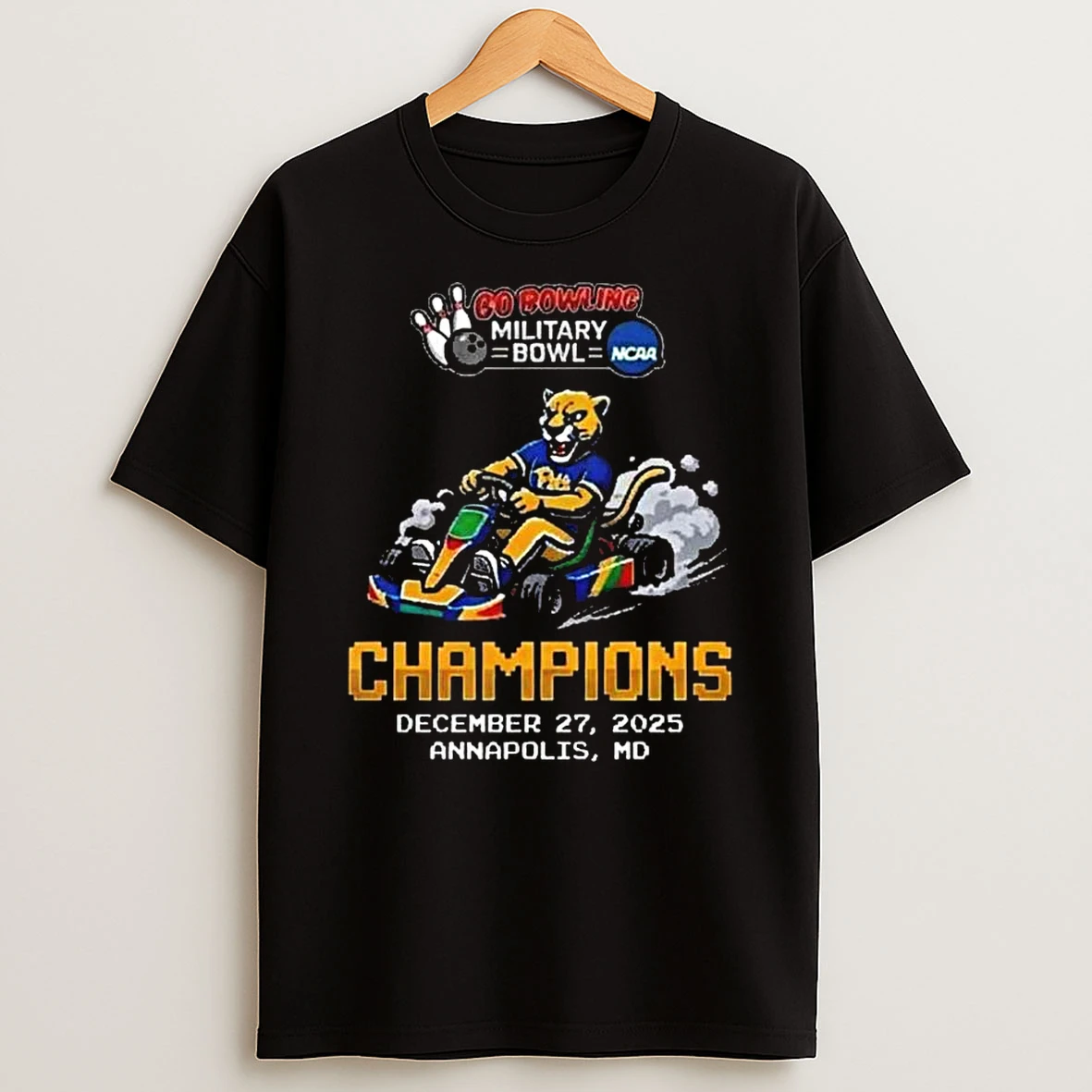 Pittsburgh Panthers Go Bowling Military Bowl Champions Memorial Stadium Annapolis Maryland On December 27 2025 Mario Kart T Shirt