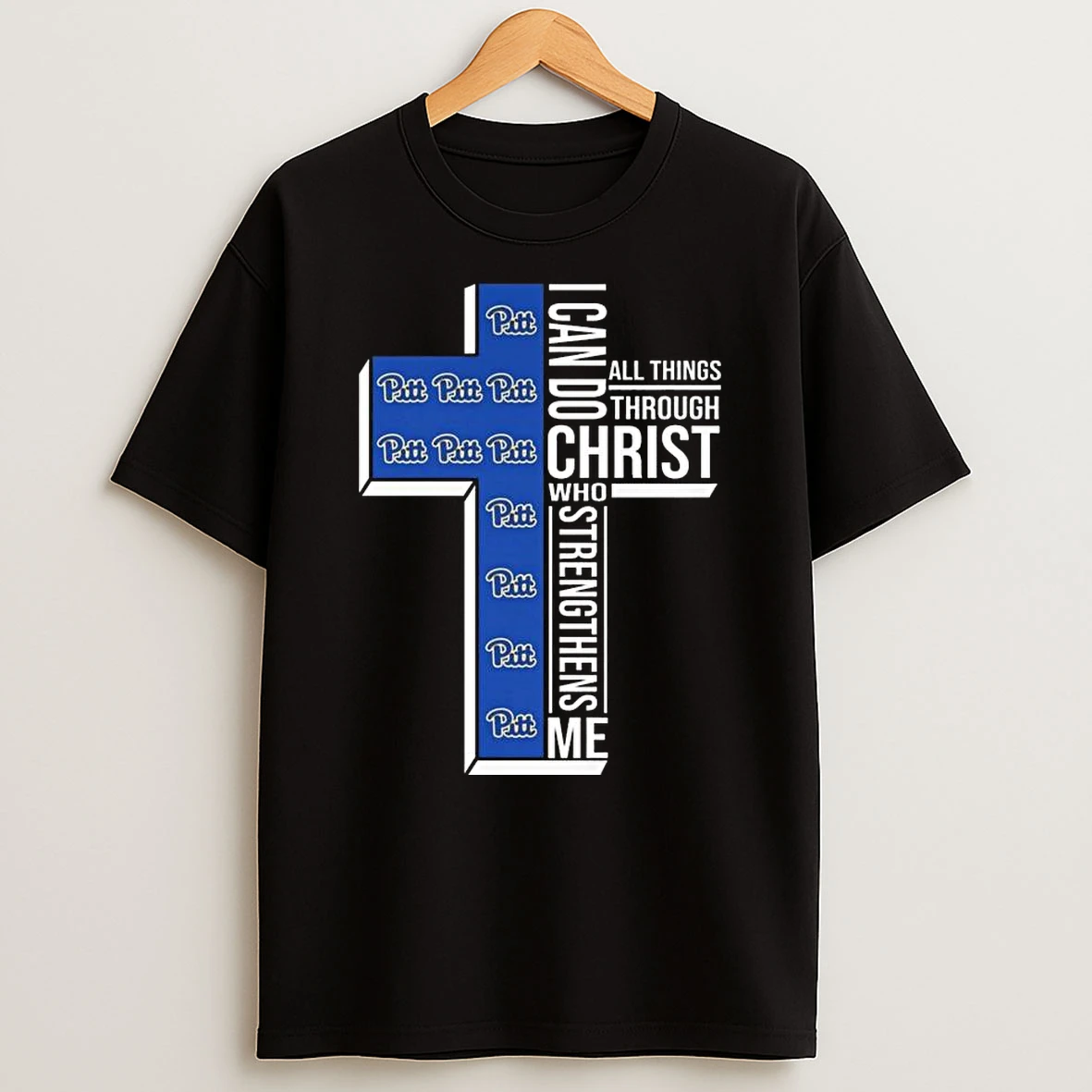 Pittsburgh Panthers I Can Do All Things Through Christ Who Strengthens Me Cross 2025 T Shirt