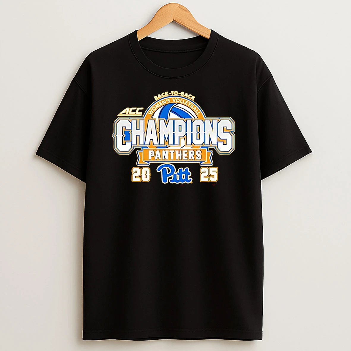 Pittsburgh Panthers Back To Back 2025 Acc Womens Volleyball Champions T Shirt