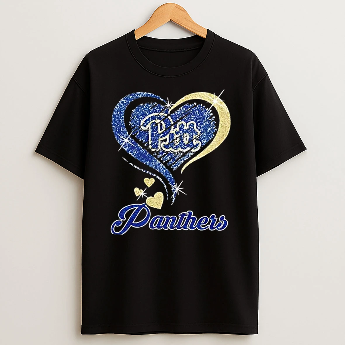 Pittsburgh Panthers Football In Glitter Heart Fans T Shirt