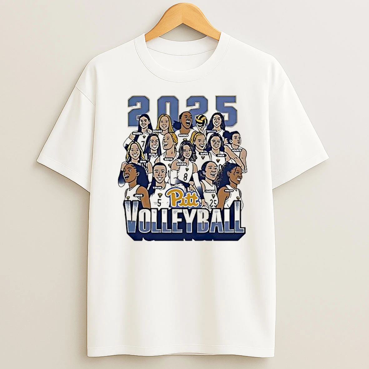 Pittsburgh Panthers Volleyball 2025 Caricature T Shirt