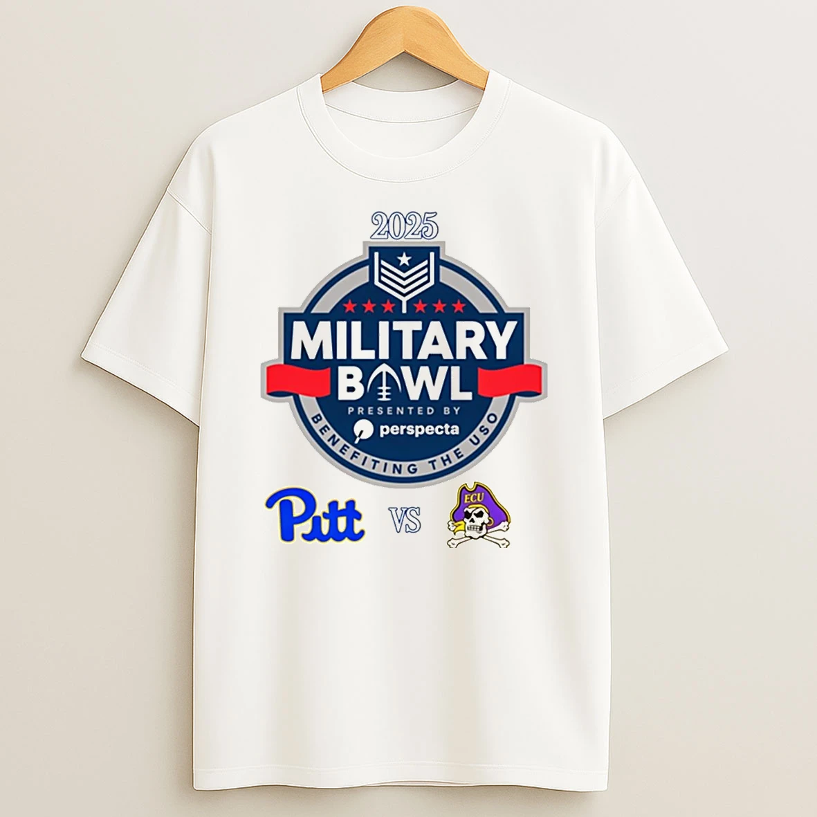 Pittsburgh Panthers Vs East Carolina Pirates 2025 Military Bowl T Shirt