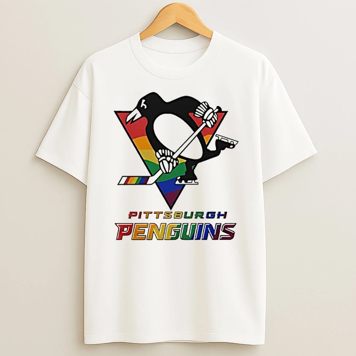 Pittsburgh Penguins Atlanta Essentials 2025 Pride Flag Graphic T Shirt