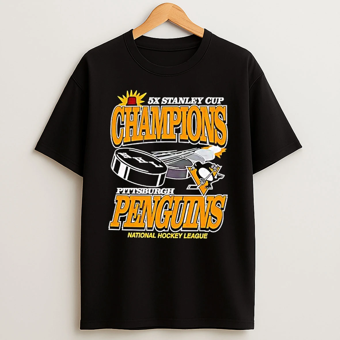 Pittsburgh Penguins Collage 5x Stanley Cup Champions T Shirt