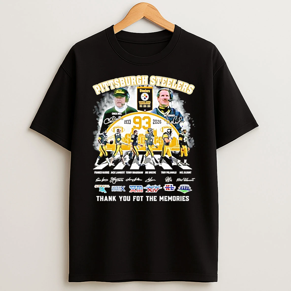 Pittsburgh Steelers 93 Years 1933 2026 Thank You For The Memories Signature T Shirt