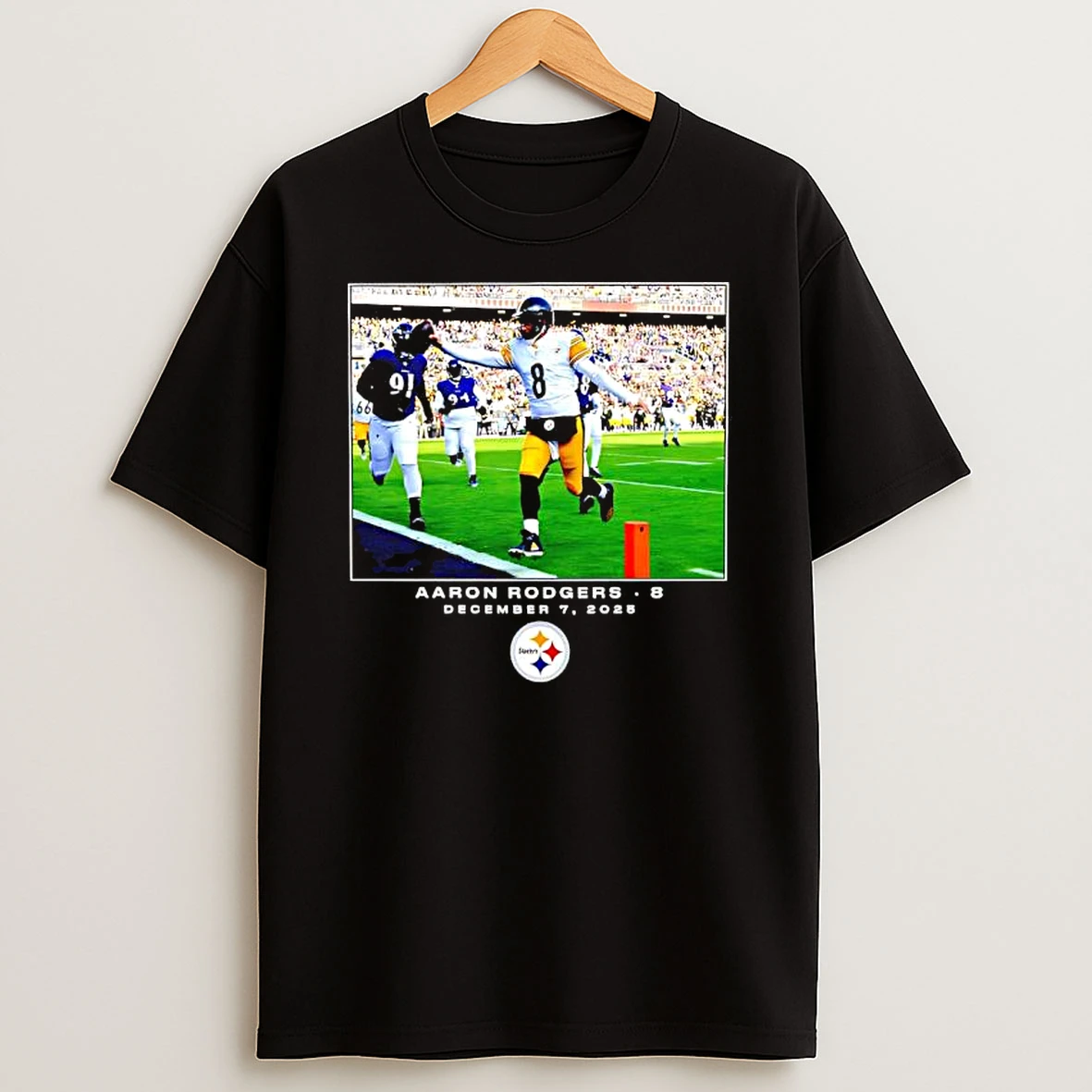 Pittsburgh Steelers Aaron Rodgers December 7th 2025 Nfl Flash Features T Shirt