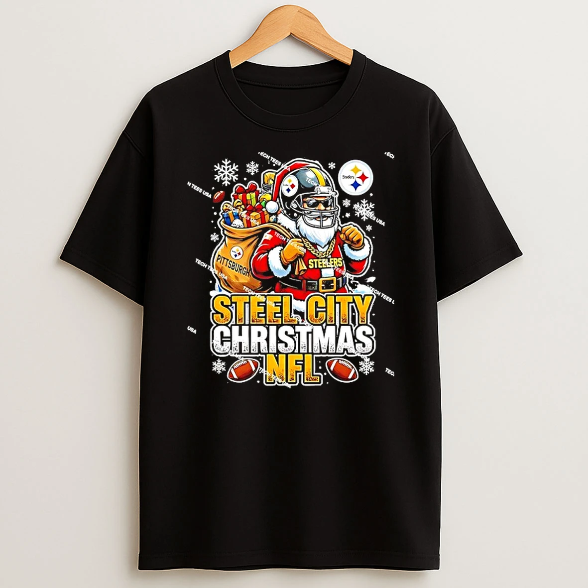 Pittsburgh Steelers Football Nfl Steel City Christmas Holiday T Shirt