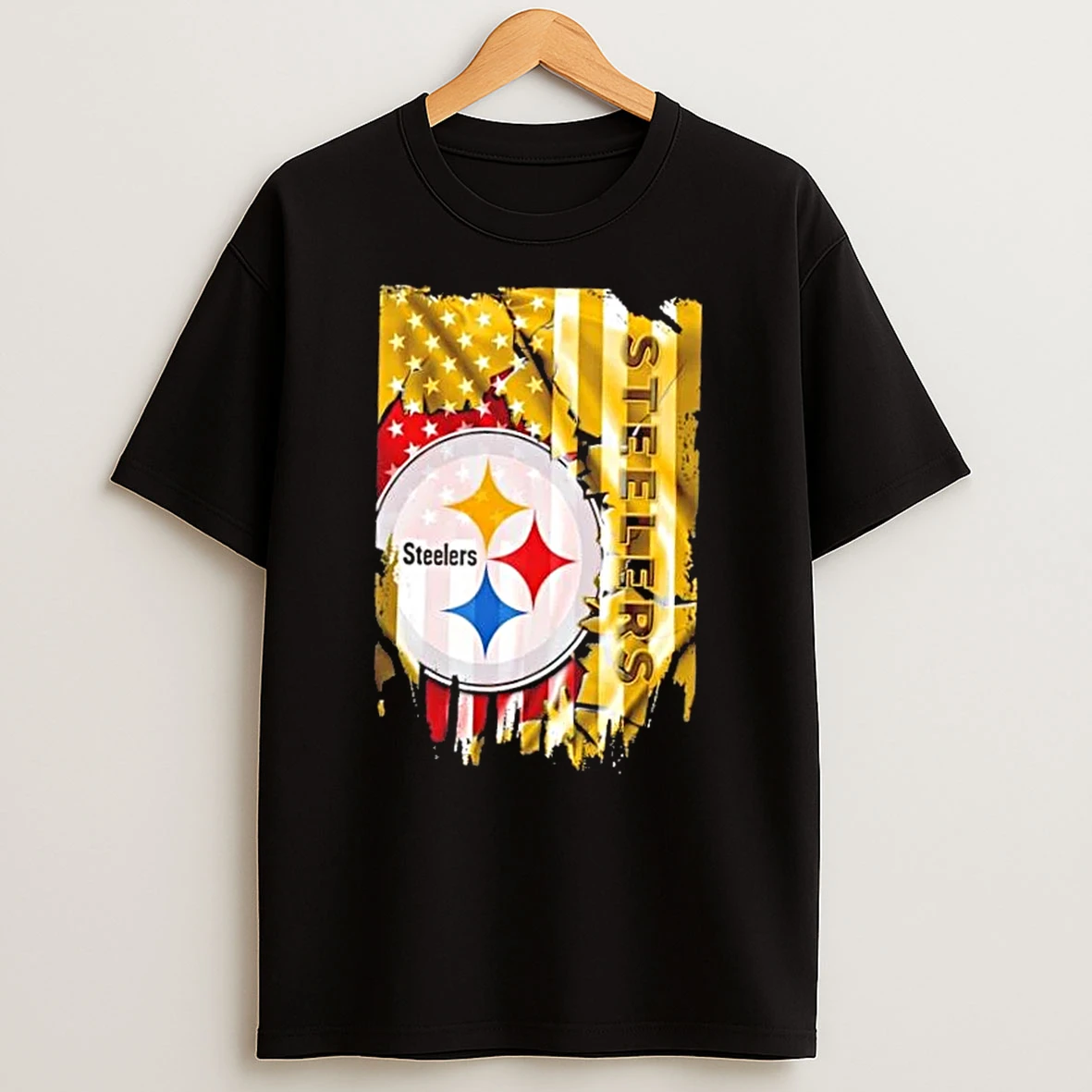 Pittsburgh Steelers Football X American Flag T Shirt