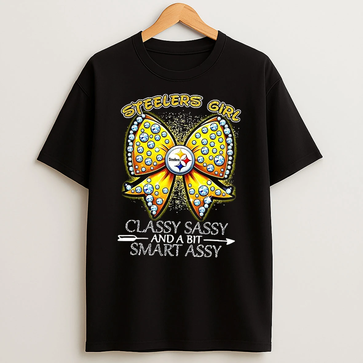 Pittsburgh Steelers Football Steelers Girl Classy Sassy And A Bit Smart Assy Bow Tie T Shirt