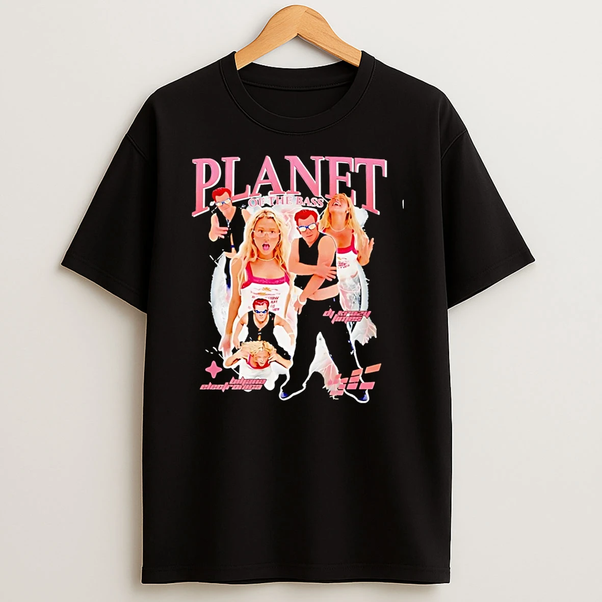 Planet Of The Bass Dj Crazy Times And Ms Biljana Electronica T Shirt