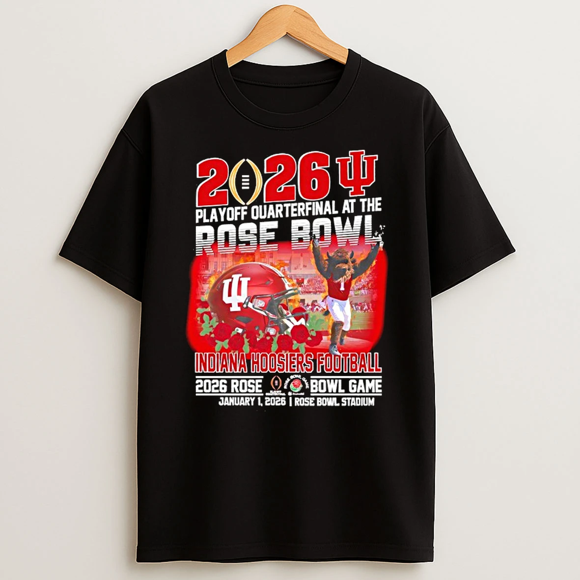 Playoff Quarterfinal At The Rose Bowl Indiana Hoosiers Football 2026 T Shirt