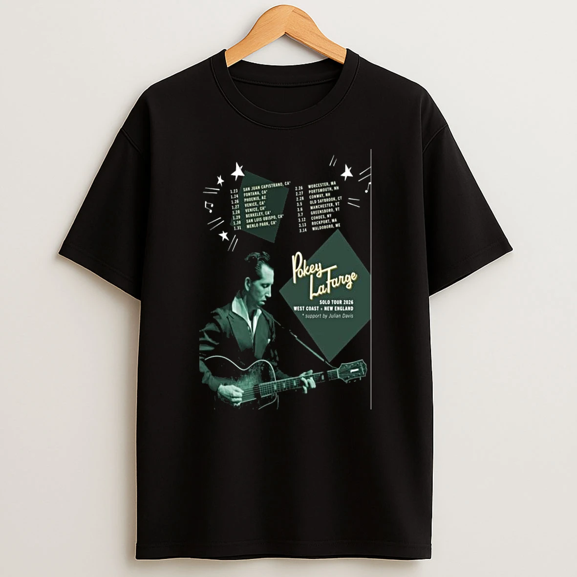 Pokey Lafarge West Coast New England Solo Tour 2026 T Shirt