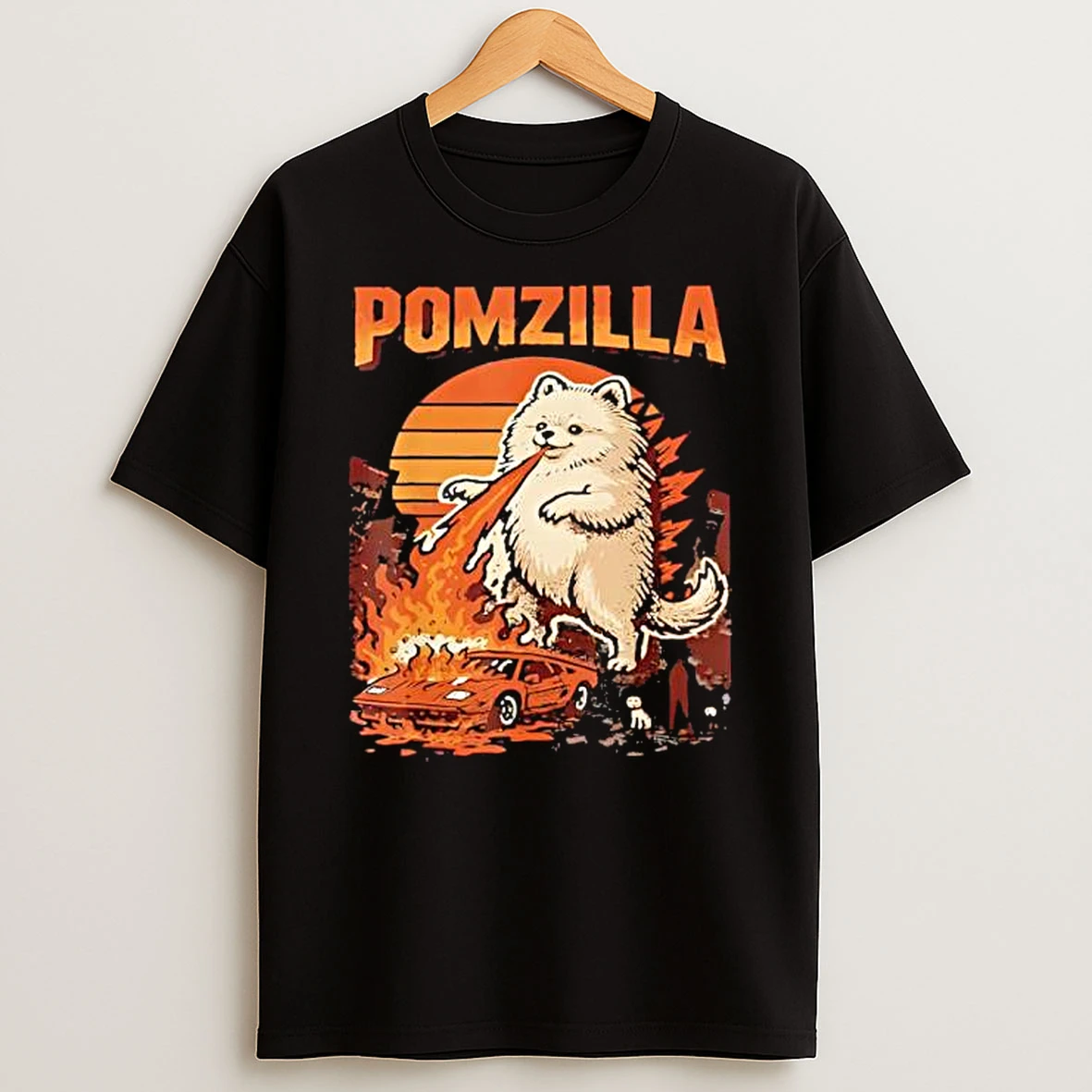 Pomzilla Pomeranian Godzill Dog Monster Pom Dog Lover T Shirt