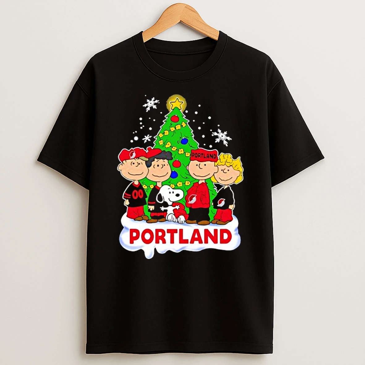 Portland Trail Blazers X Snoopy The Peanuts Holiday Christmas T Shirt