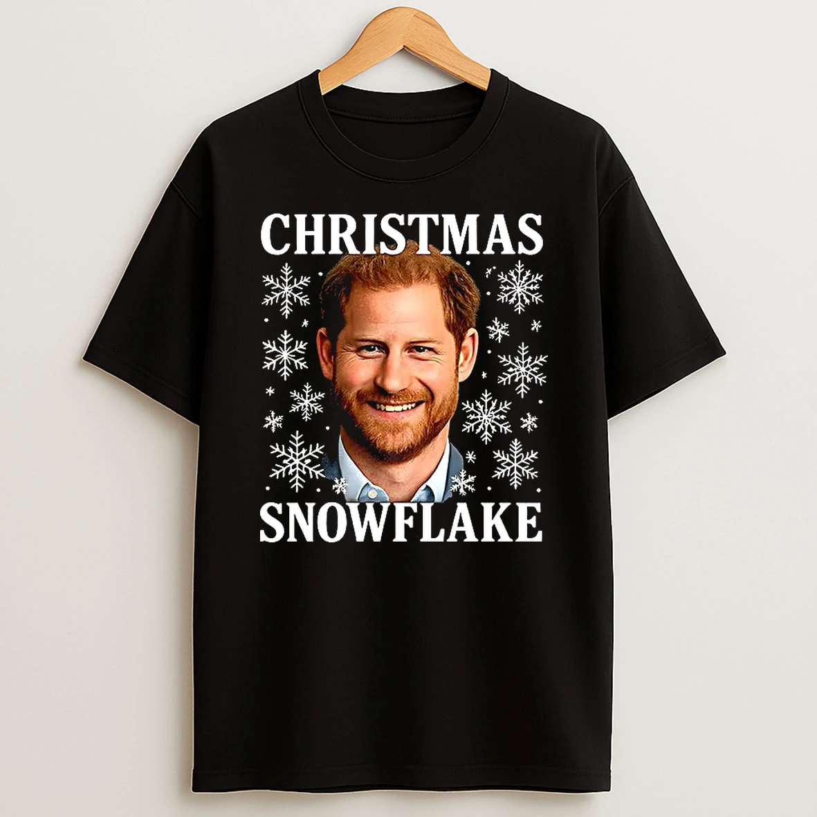 Prince Harry Smile Christmas Snowflake T Shirt