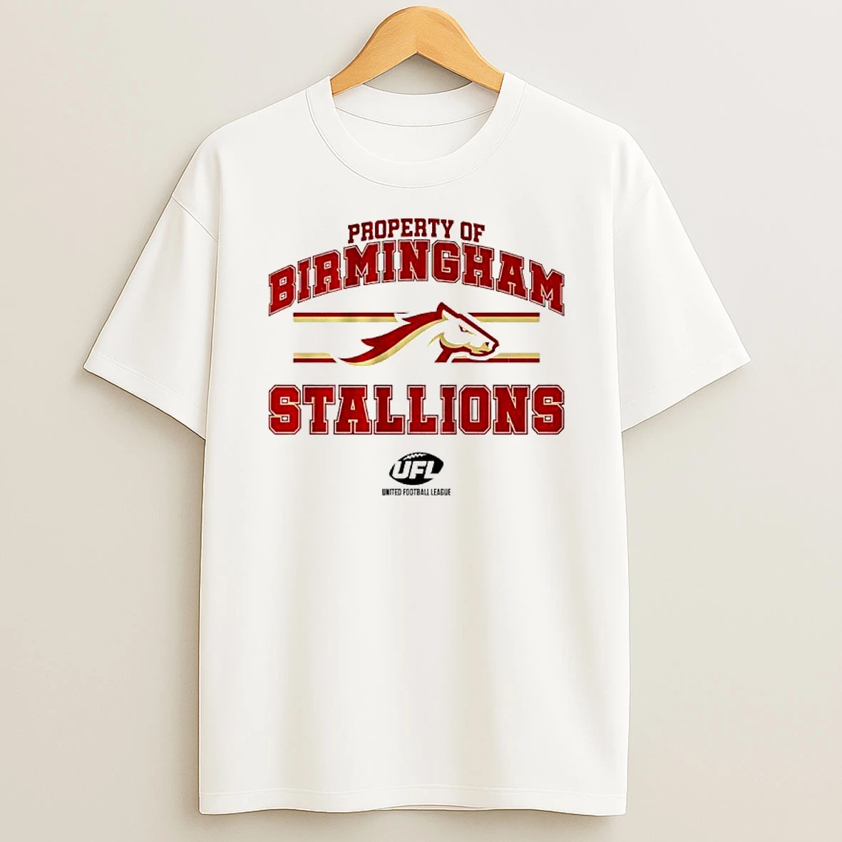 Property Of Birmingham Stallions United Football League Logo T Shirt