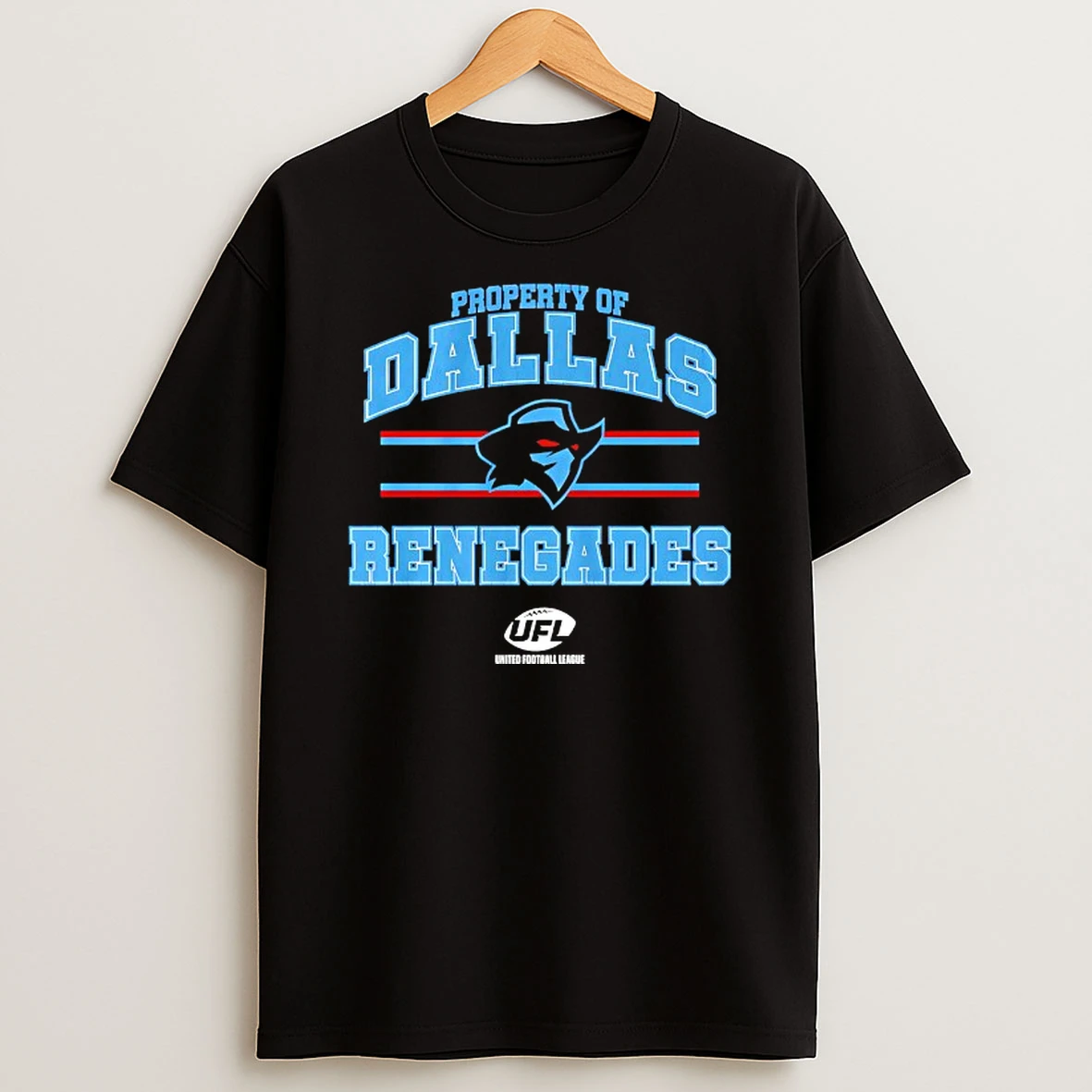 Property Of Dallas Renegades Ufl Logo T Shirt