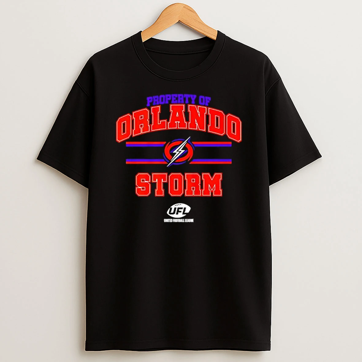 Property Of Orlando Storm Ufl Logo T Shirt