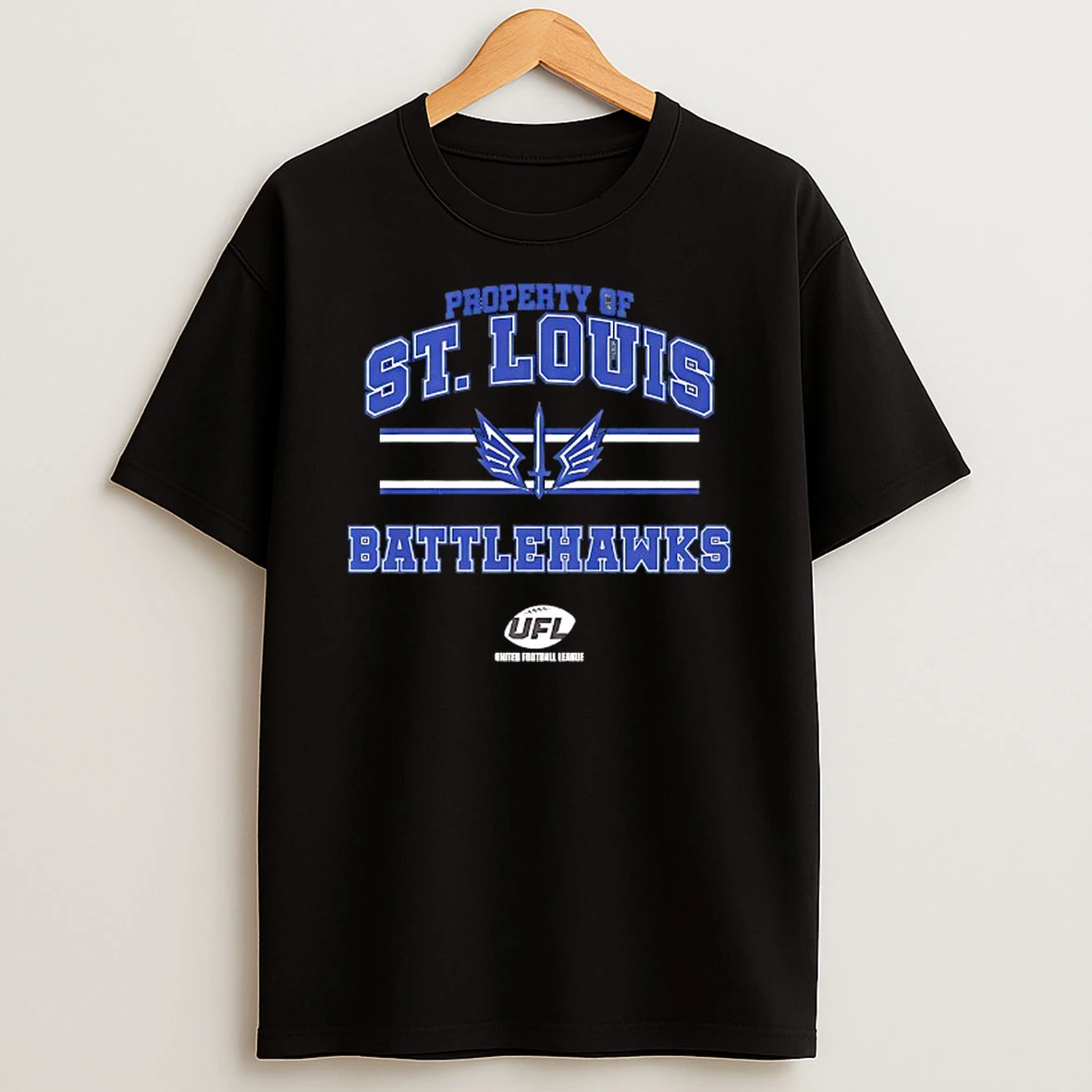 Property Of St Louis Battlehawks Ufl Logo T Shirt