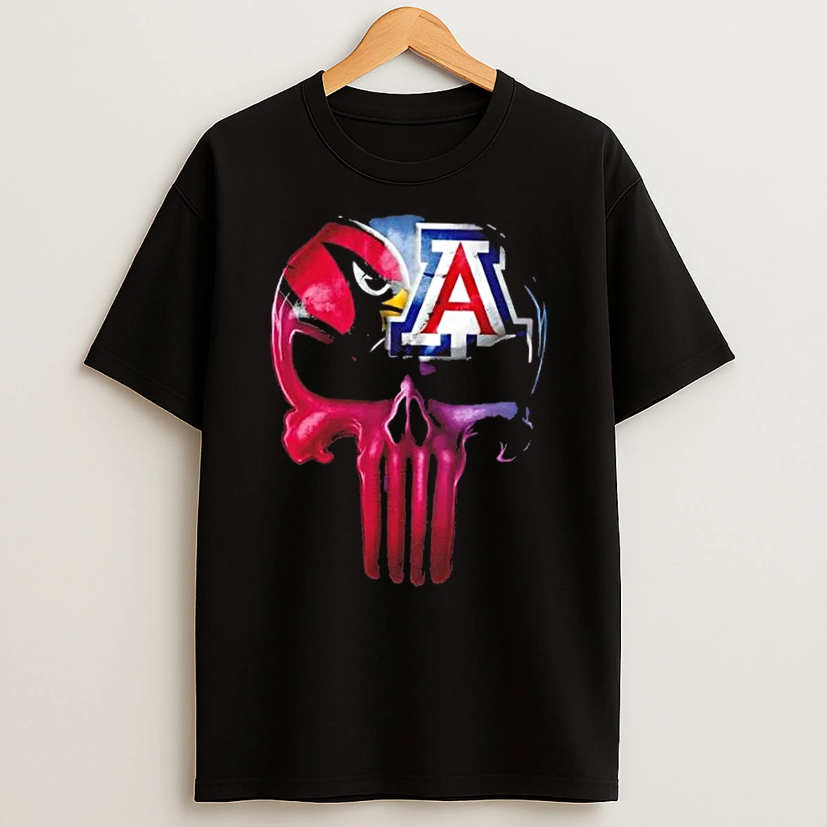 Punisher Skull Arizona City Sports Cardinals X Wildcats T Shirt