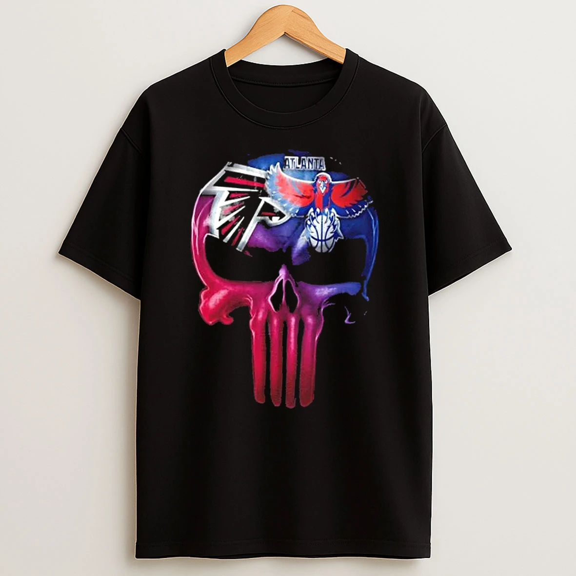 Punisher Skull Atlanta City Sports Falcons X Hawks T Shirt