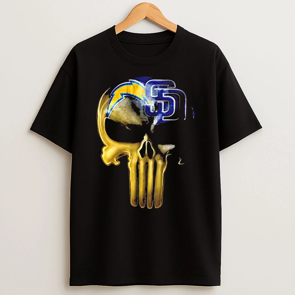 Punisher Skull California City Sports Los Angeles Chargers X San Diego Padres T Shirt