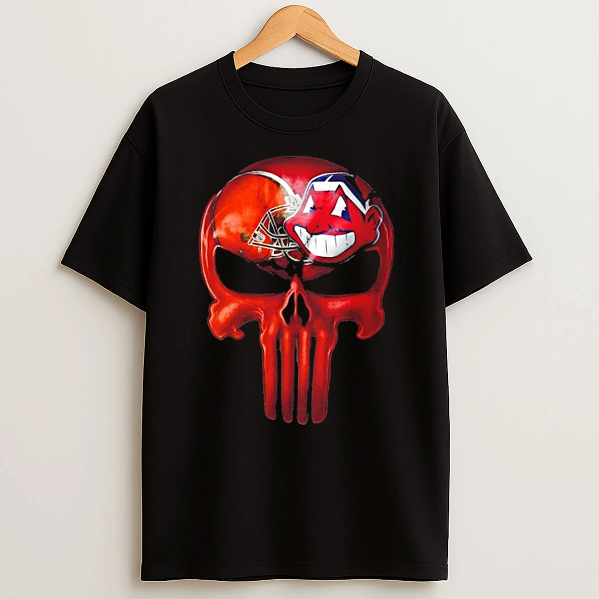 Punisher Skull Cleveland City Sports Browns X Indians T Shirt