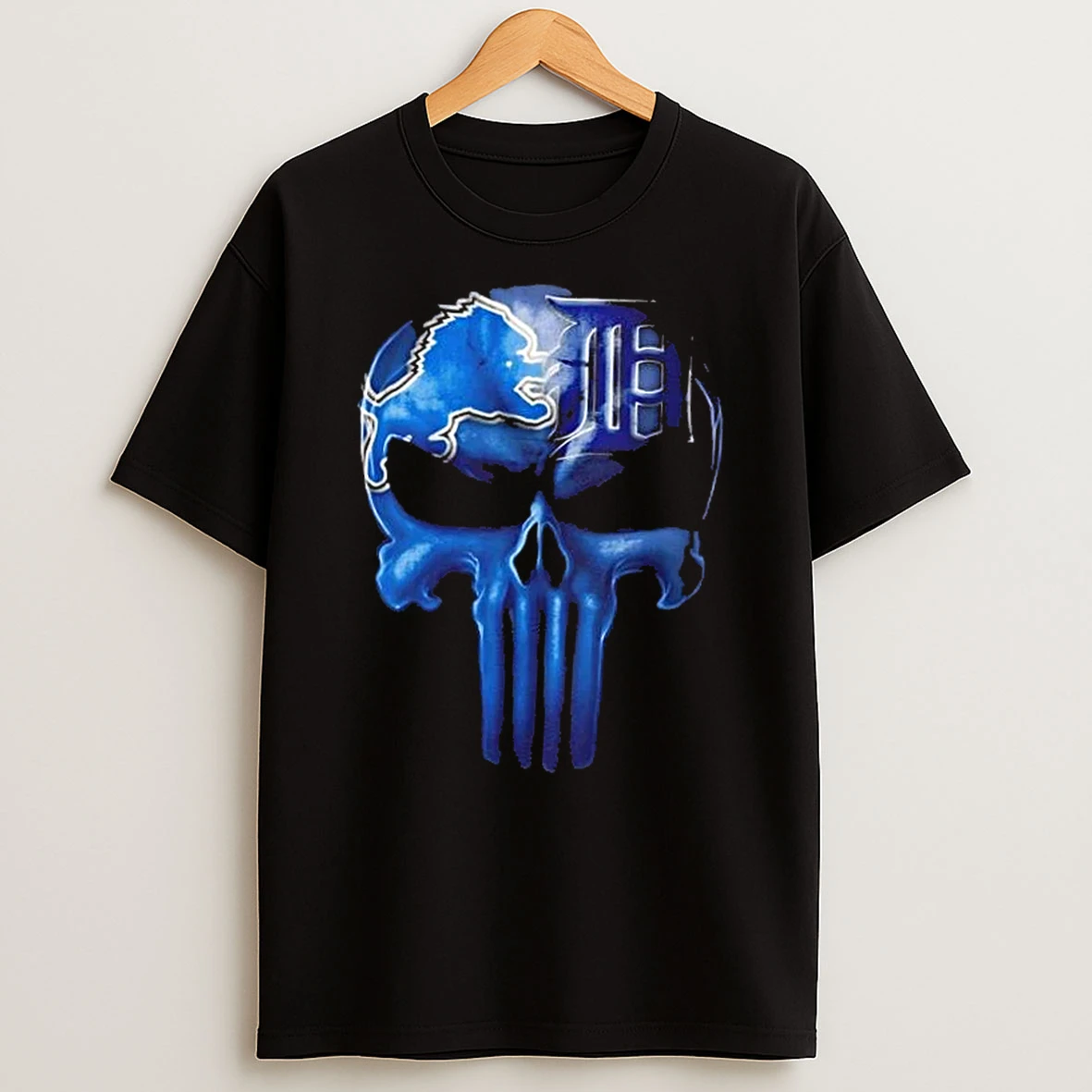 Punisher Skull Detroit City Sports Lions X Tigers T Shirt