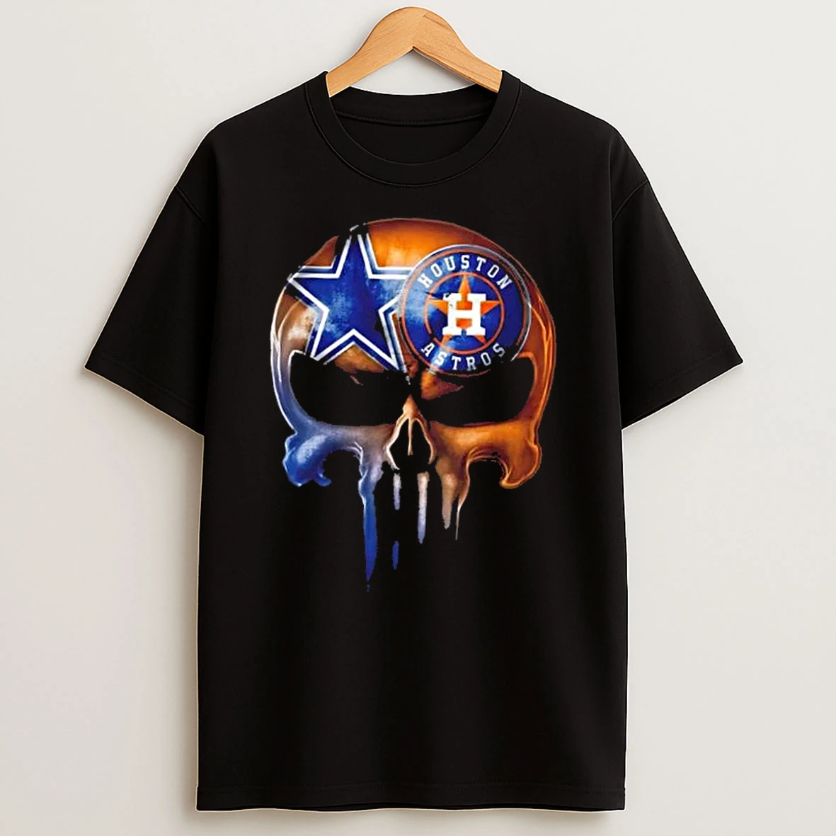 Punisher Skull Houston City Sports Cowboys X Astros T Shirt