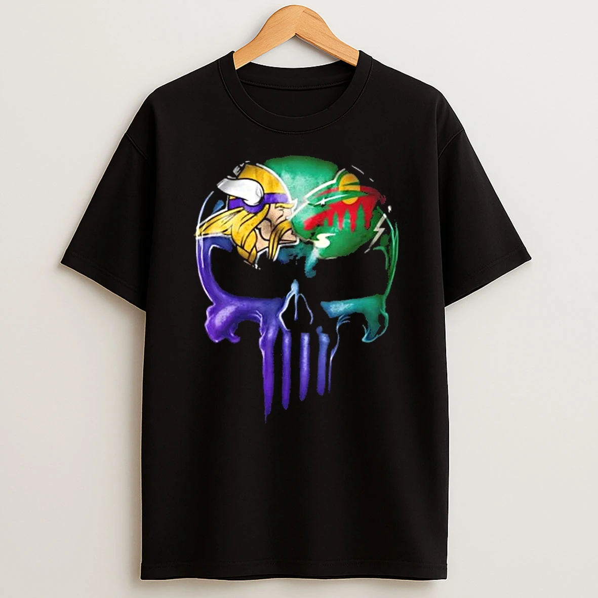 Punisher Skull Minnesota City Sports Vikings X Wild T Shirt