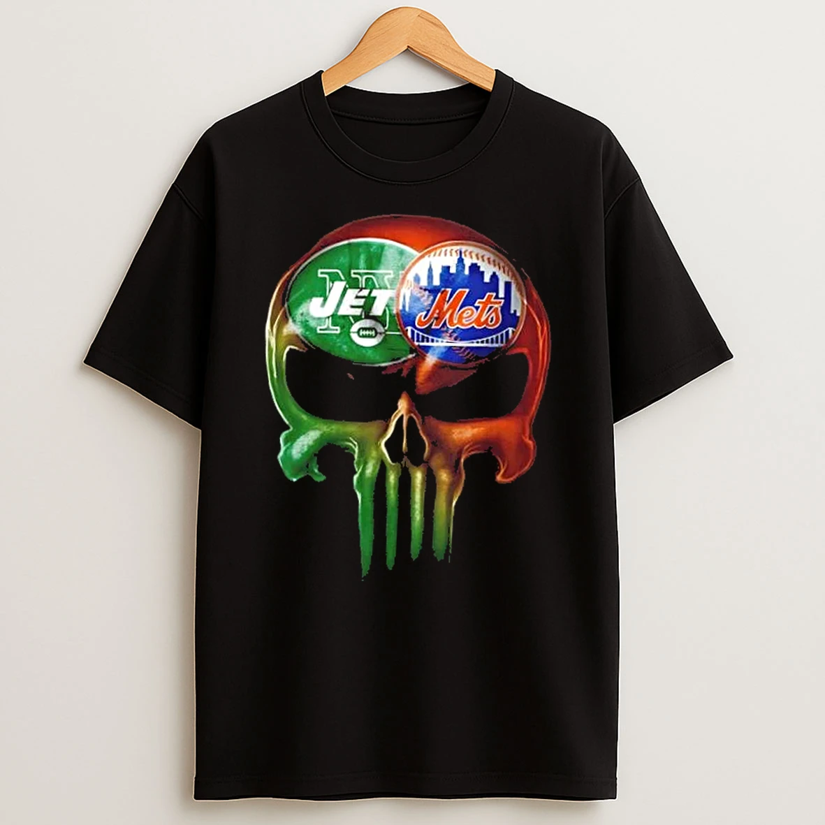 Punisher Skull New York City Sports Jets X Mets T Shirt