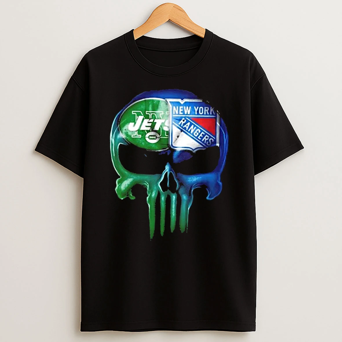 Punisher Skull New York City Sports Jets X Rangers T Shirt
