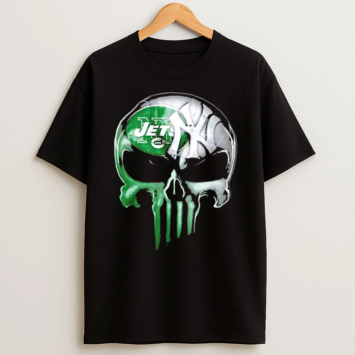 Punisher Skull New York City Sports Jets X Yankees T Shirt