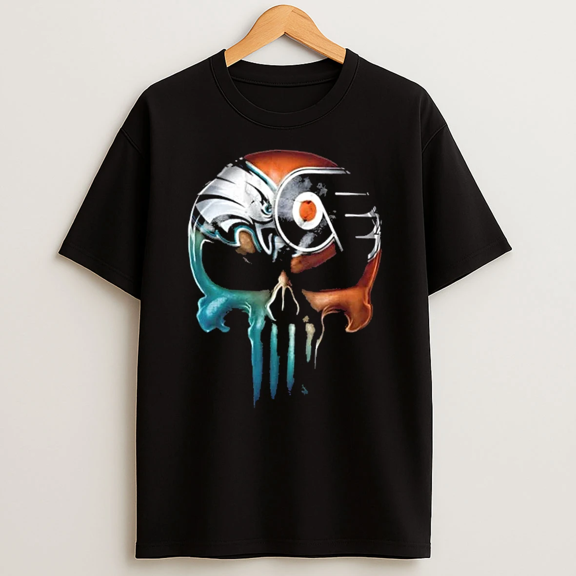 Punisher Skull Philadelphia City Sports Eagles X Flyers T Shirt