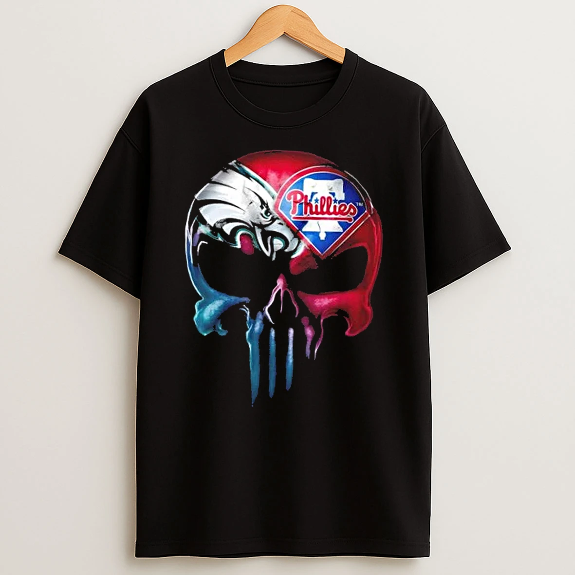 Punisher Skull Philadelphia City Sports Eagles X Phillies T Shirt
