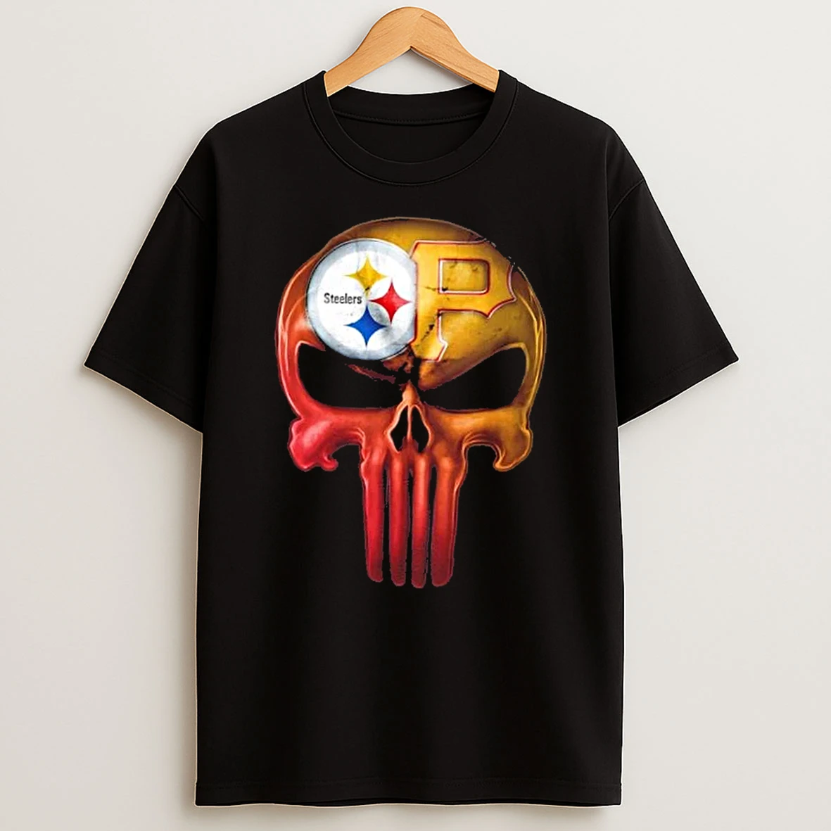 Punisher Skull Pittsburgh City Sports Steelers X Pirates T Shirt
