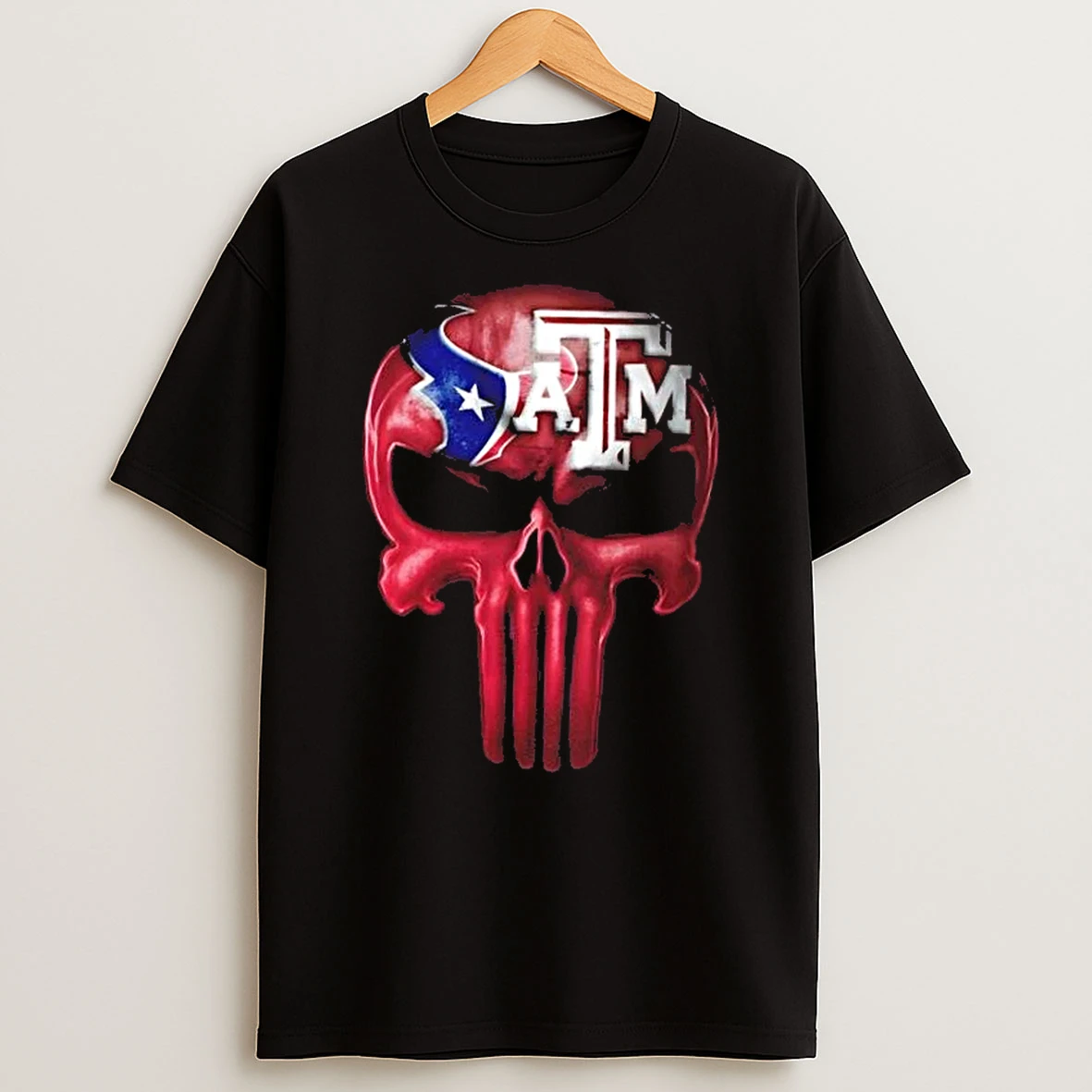 Punisher Skull Sports Houston Texans X Texas Am Aggies T Shirt