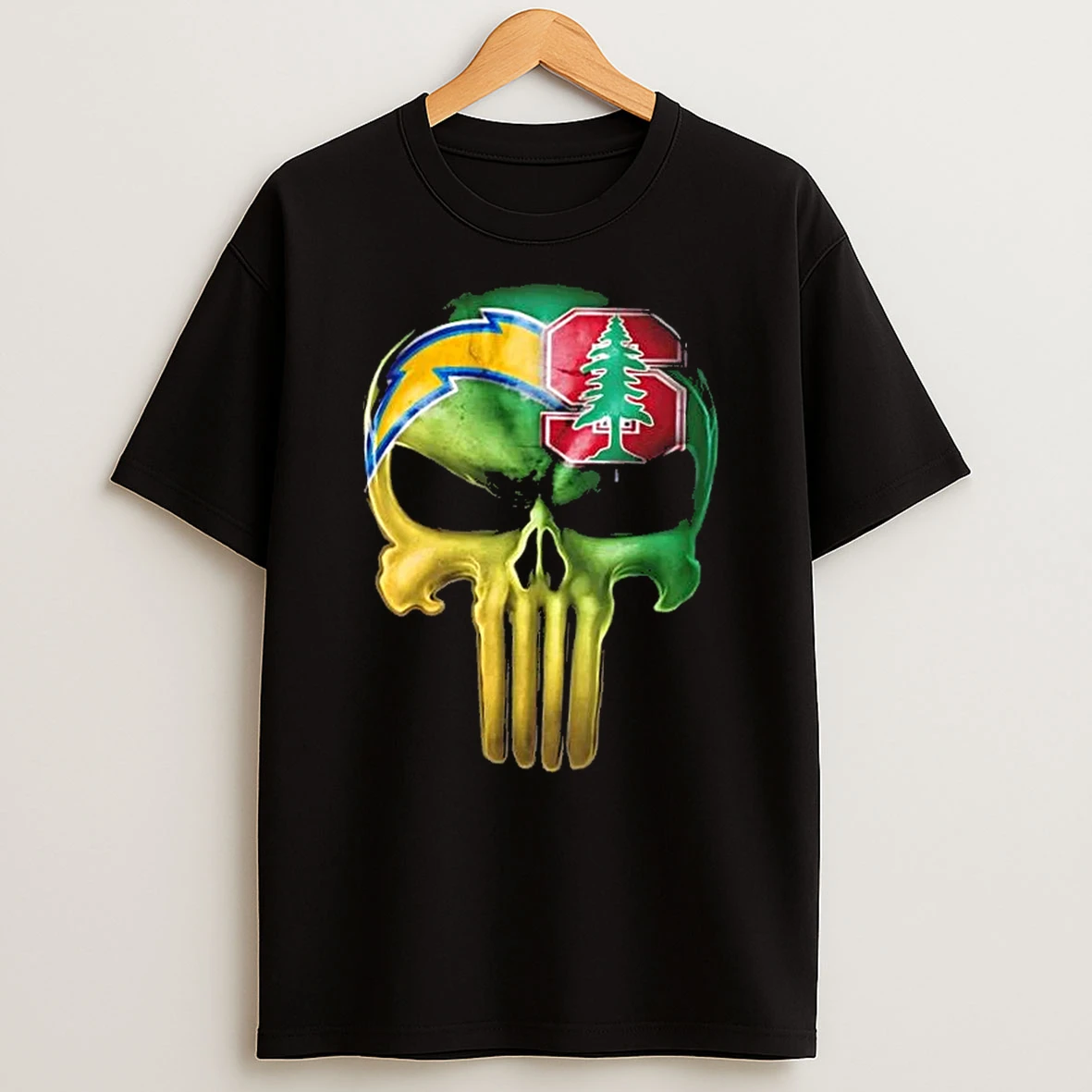 Punisher Skull Sports Los Angeles Chargers X Stanford Cardinal T Shirt