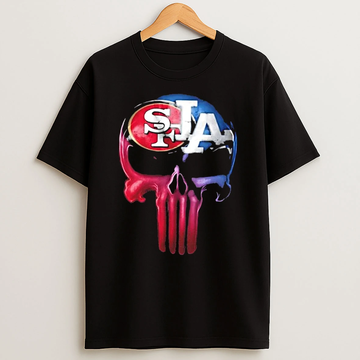 Punisher Skull Sports San Francisco 49ers X Los Angeles Dodgers T Shirt