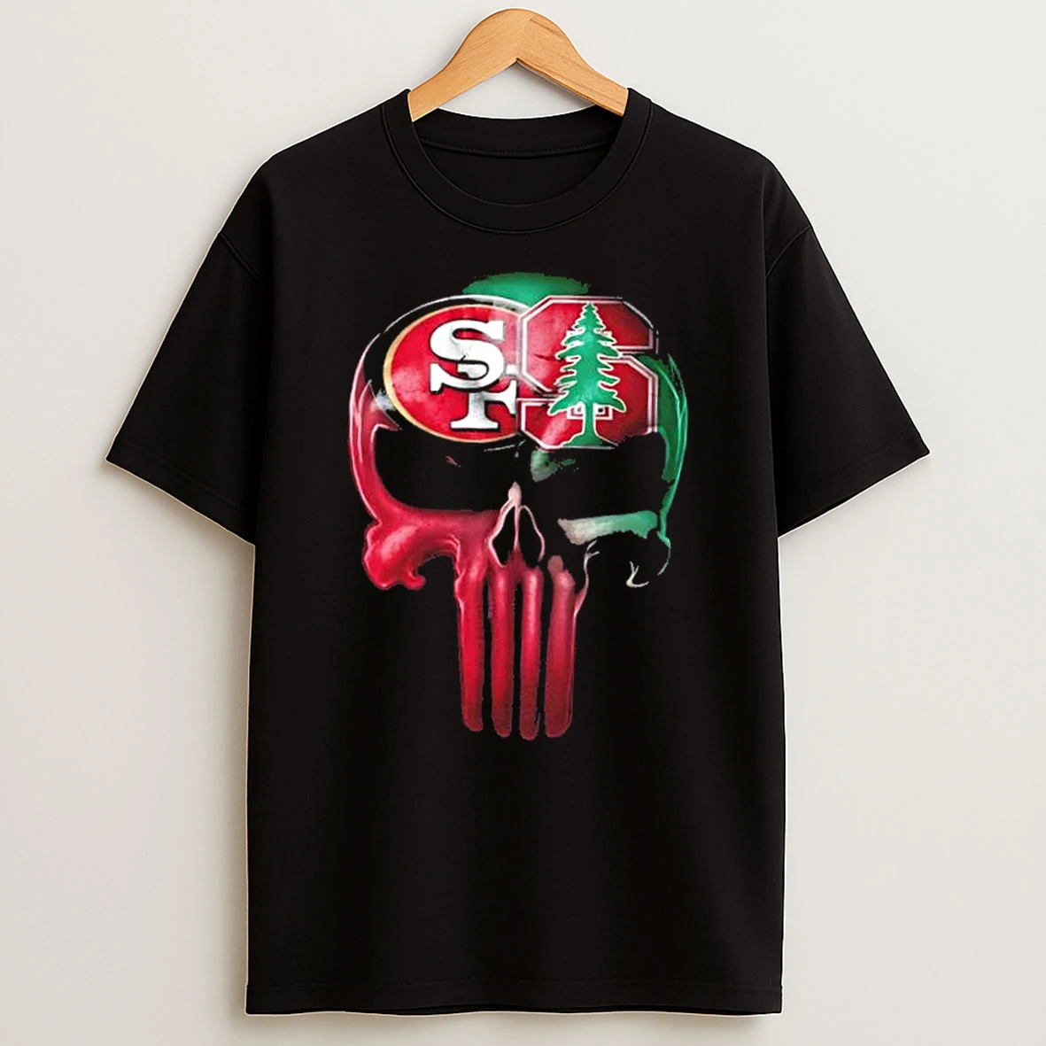 Punisher Skull Sports San Francisco 49ers X Stanford Cardinal T Shirt