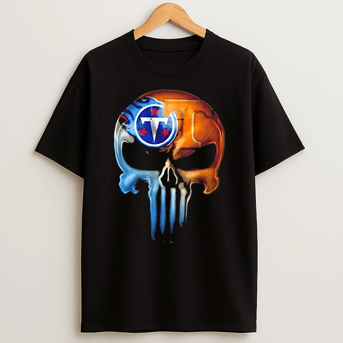 Punisher Skull Tennessee City Sports Titans X Volunteers T Shirt