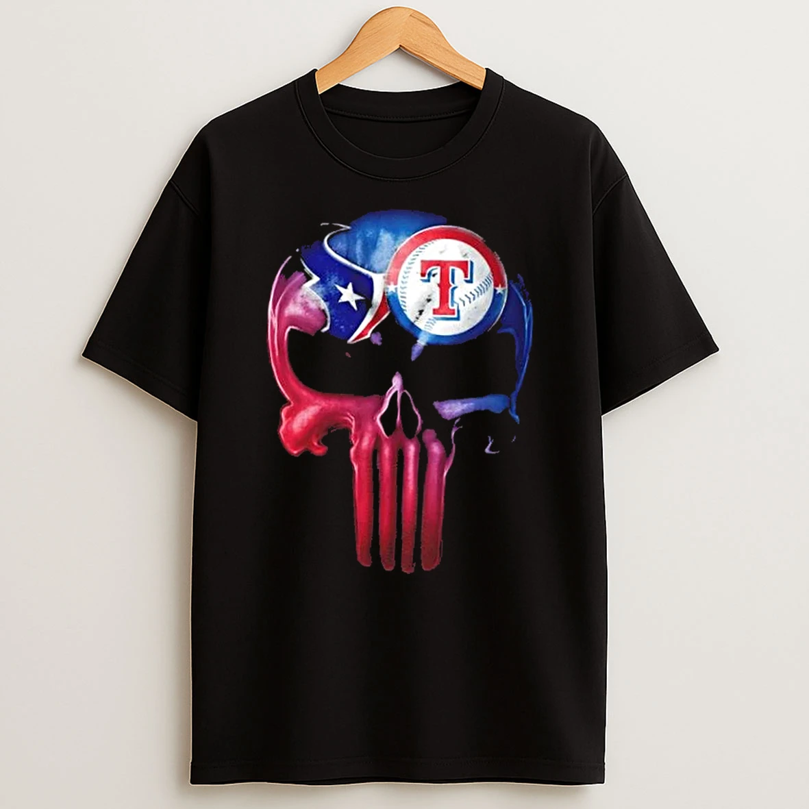 Punisher Skull Texas City Sports Houston Texans X Rangers T Shirt
