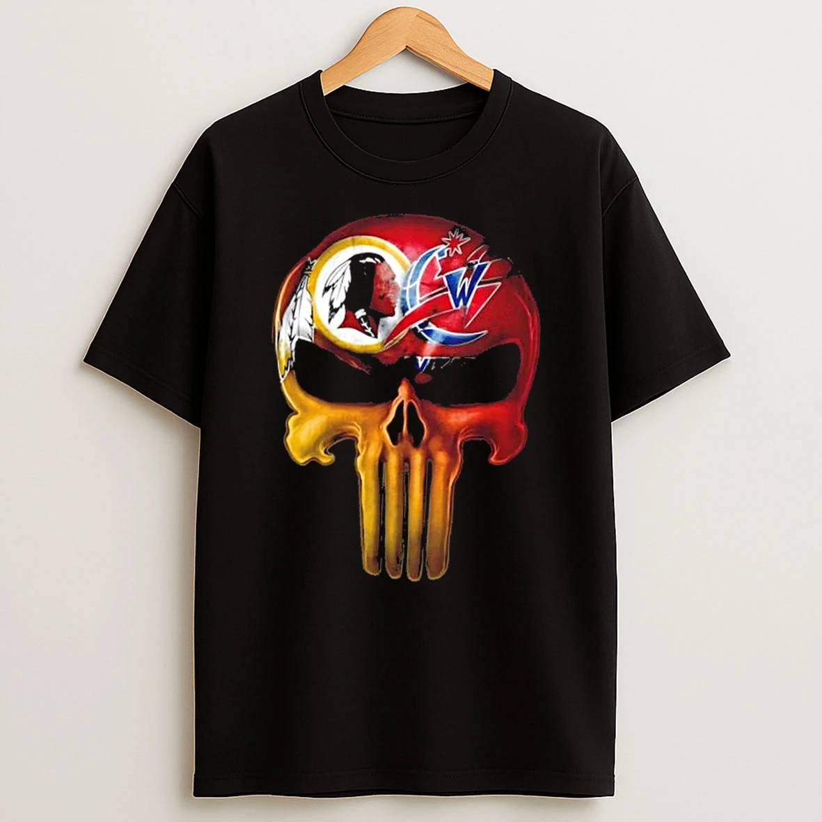 Punisher Skull Washington City Sports Redskins X Wizards T Shirt